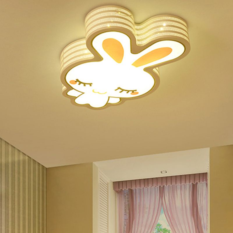 Freja Modern Rainbow/Rabbit Acrylic Flush Mount Ceiling Light