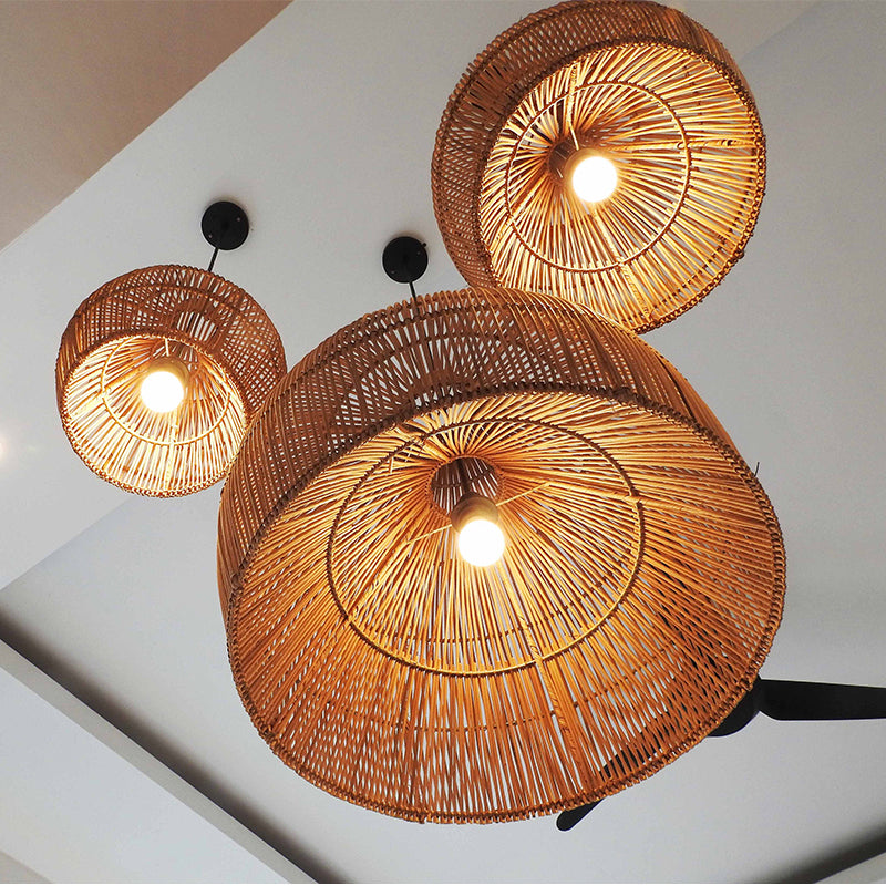 Muto Vintage Handmade Rattan Pendant Light Living Room