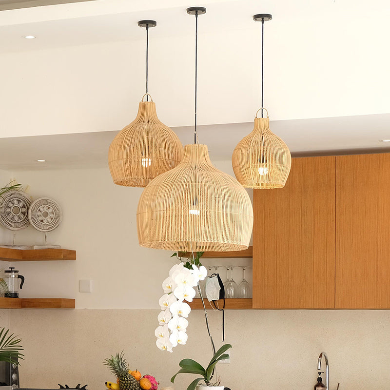 Muto Vintage Handmade Rattan Pendant Light Living Room