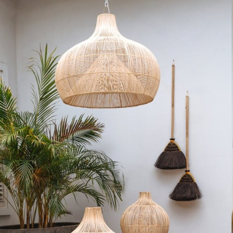 Muto Vintage Handmade Rattan Pendant Light Living Room