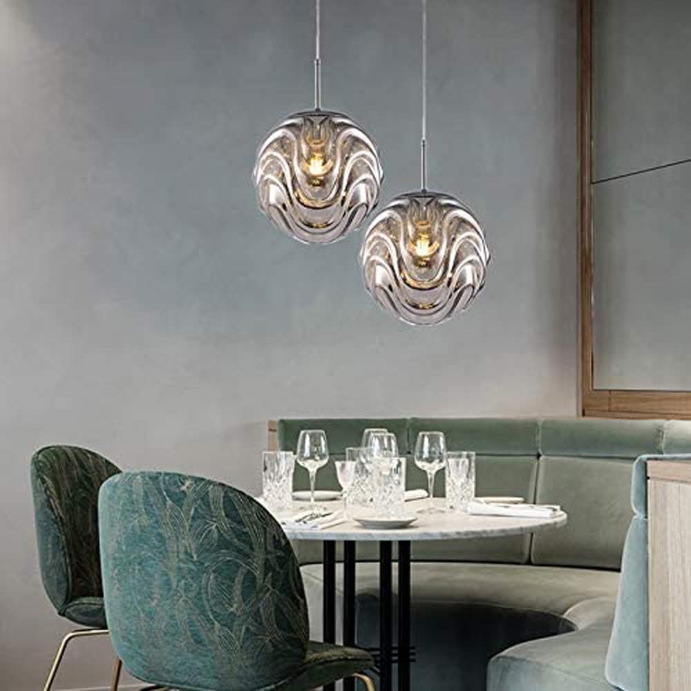 Hailie Modern Sphere Pendant Light Glass Gold/Black Dining Room