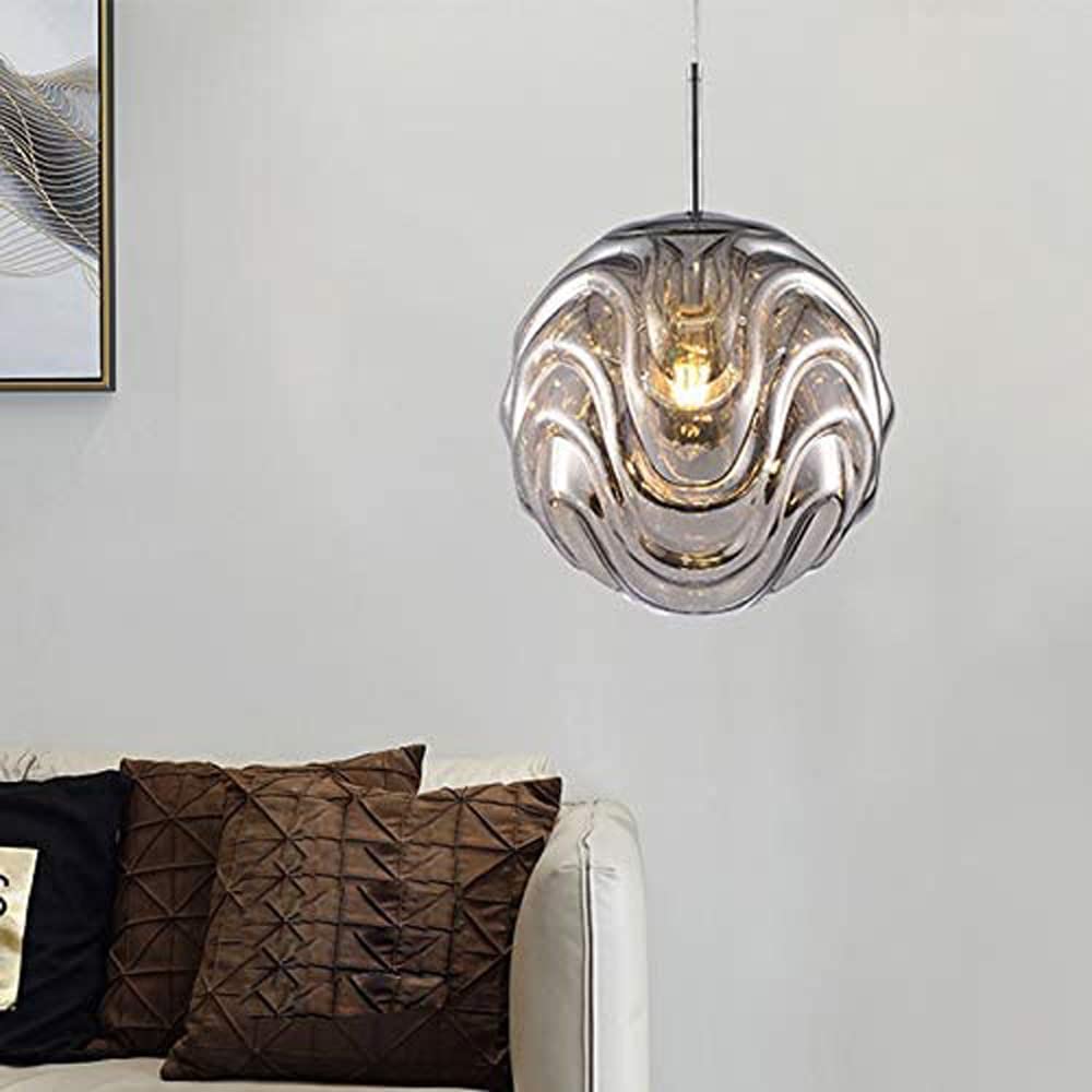 Hailie Modern Sphere Pendant Light Glass Gold/Black Dining Room