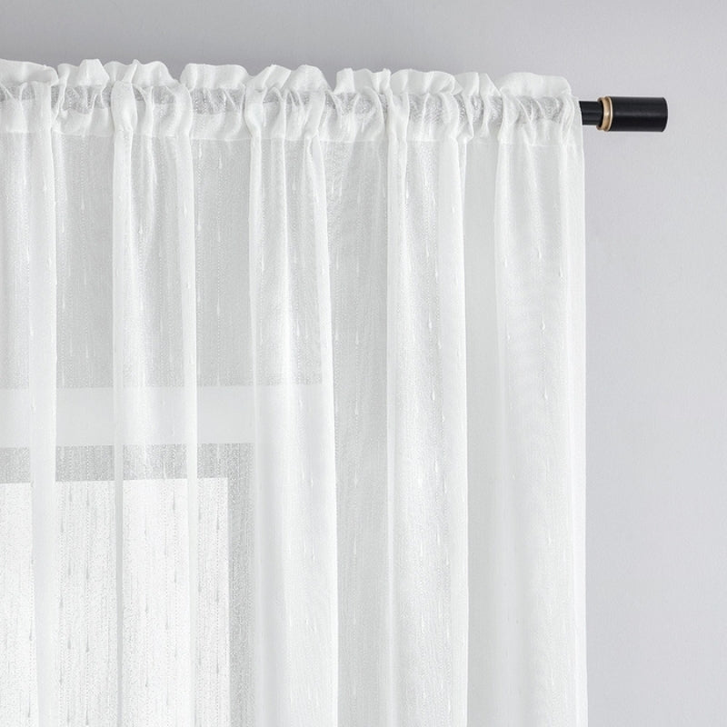 Cara Raindrop Texture Sheer Curtains Soft Top