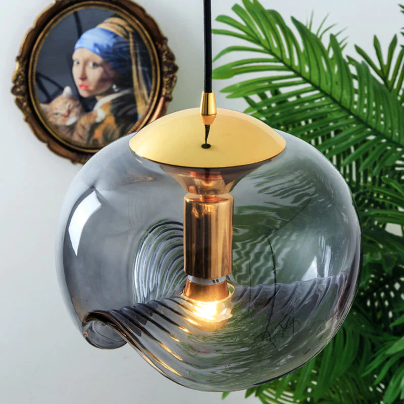 Hailie Design LED Globe Pendant Light Clear Glass Bar Counter