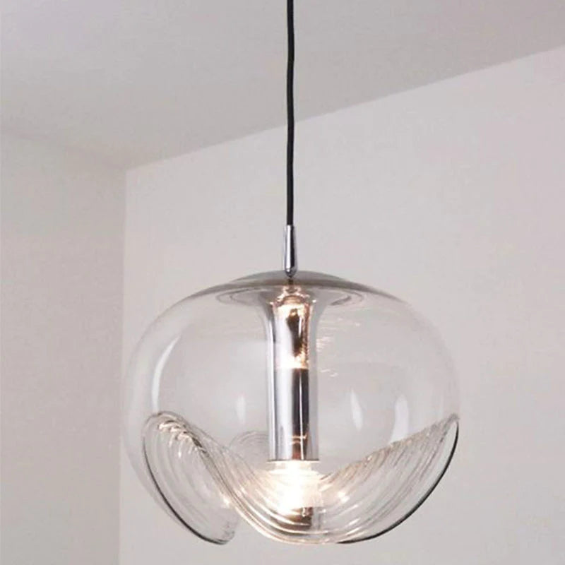 Hailie Design LED Globe Pendant Light Clear Glass Bar Counter