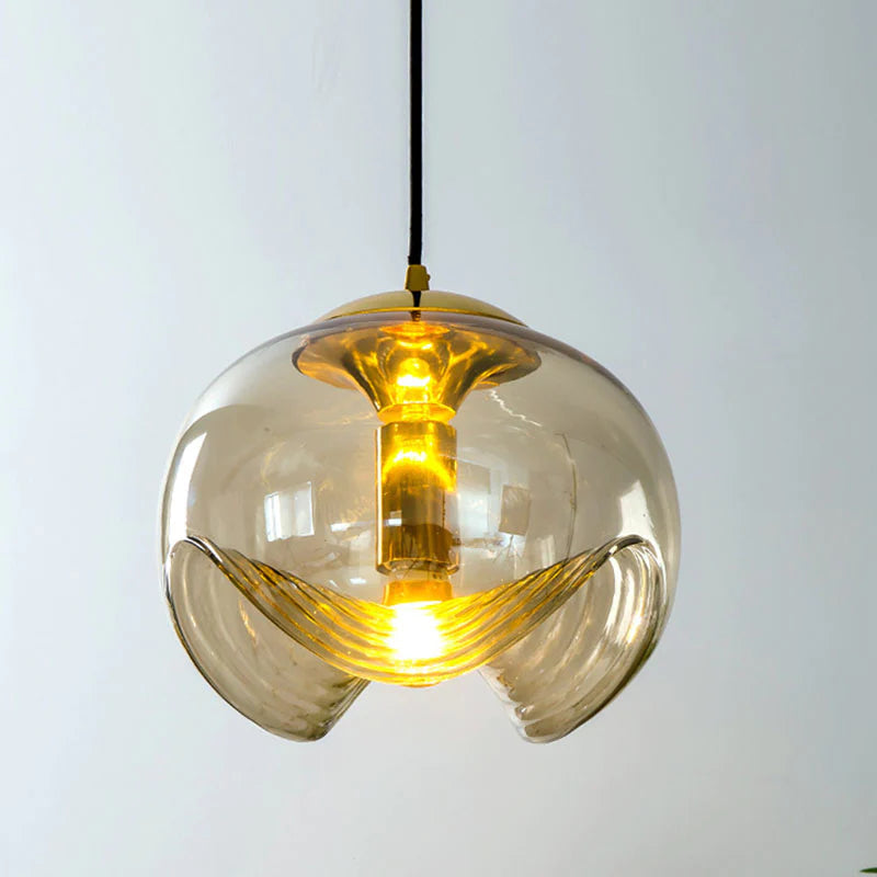 Hailie Design LED Globe Pendant Light Clear Glass Bar Counter