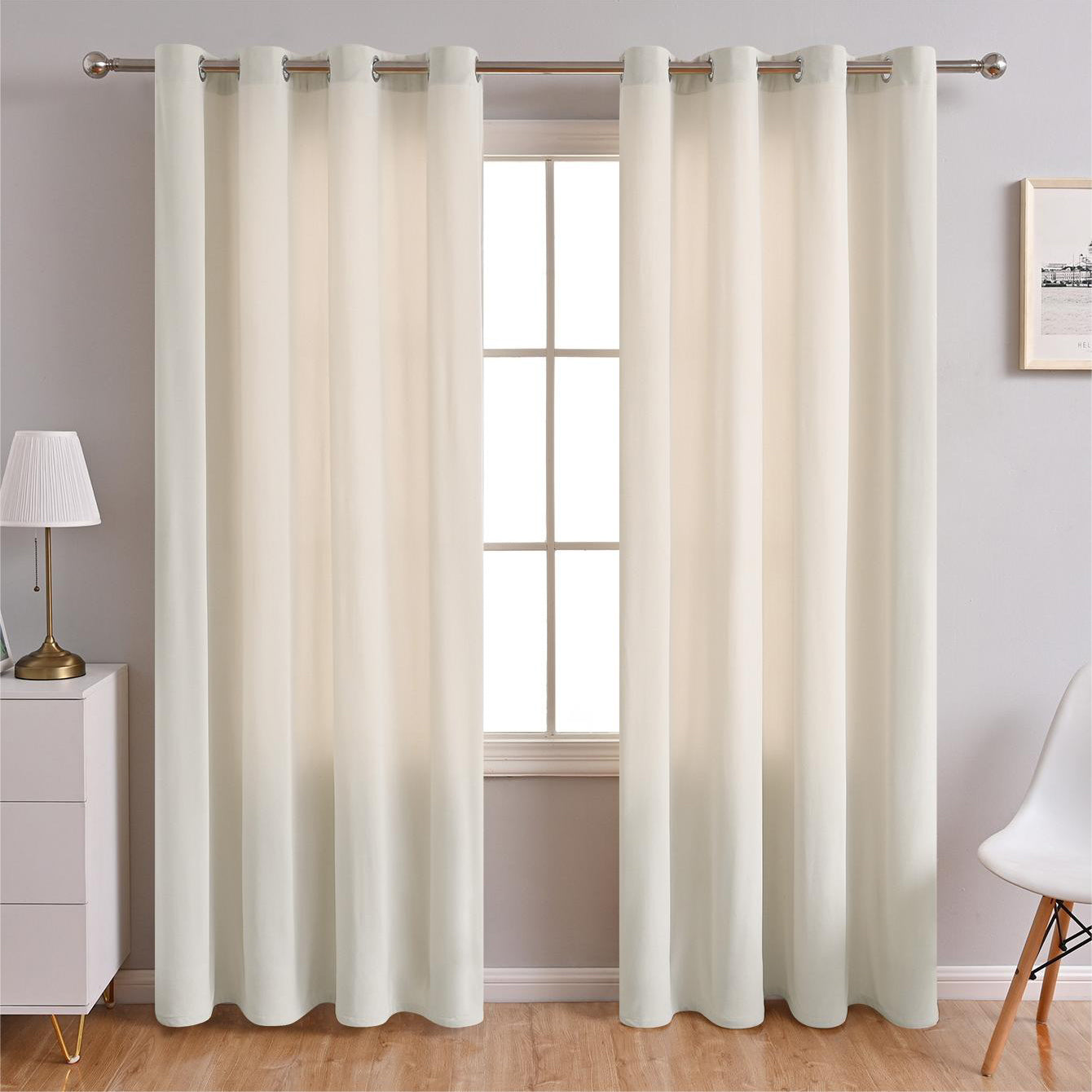 Modern Simple Blackout Curtain, Beige/Gray/Dark Green, Living Room