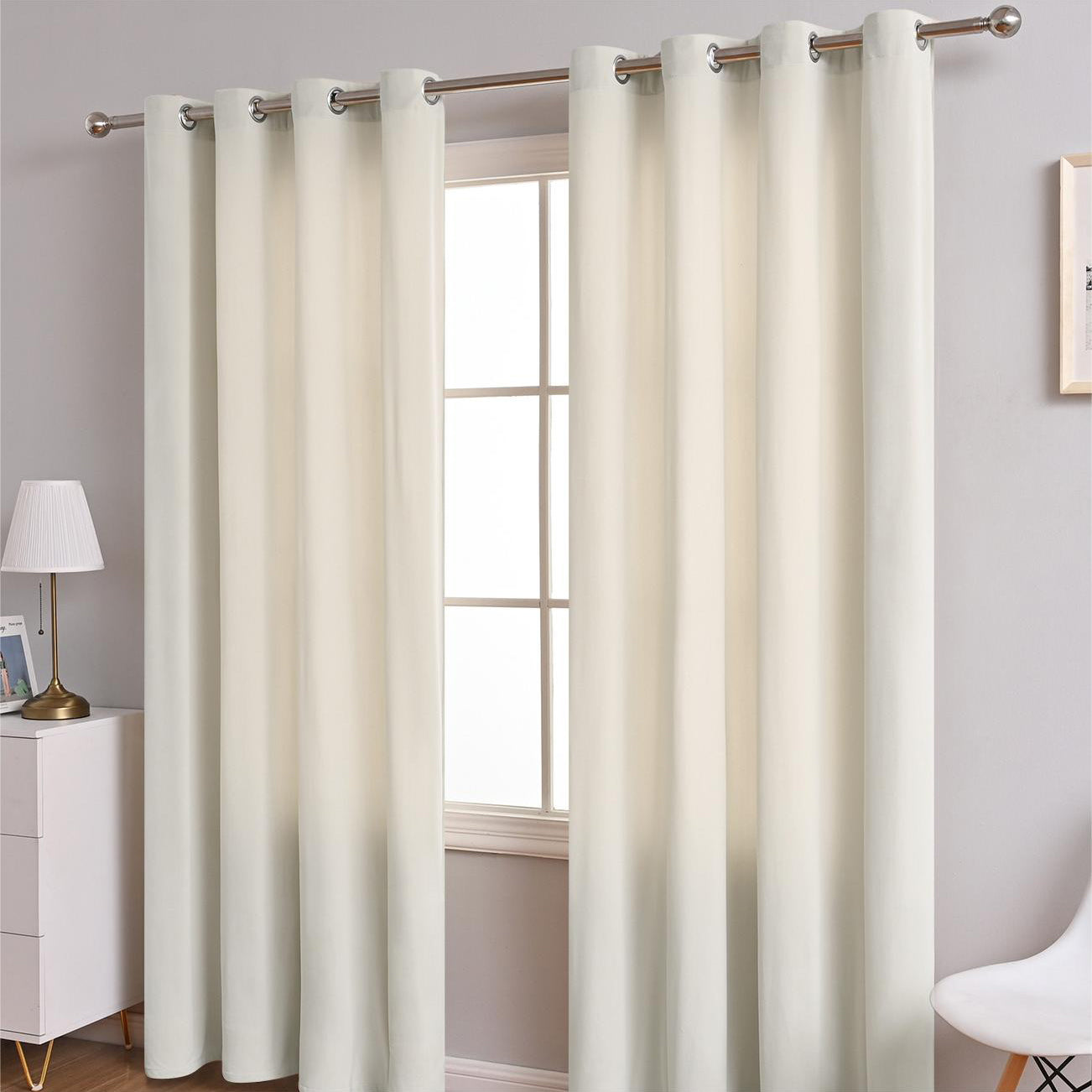 Modern Simple Blackout Curtain, Beige/Gray/Dark Green, Living Room