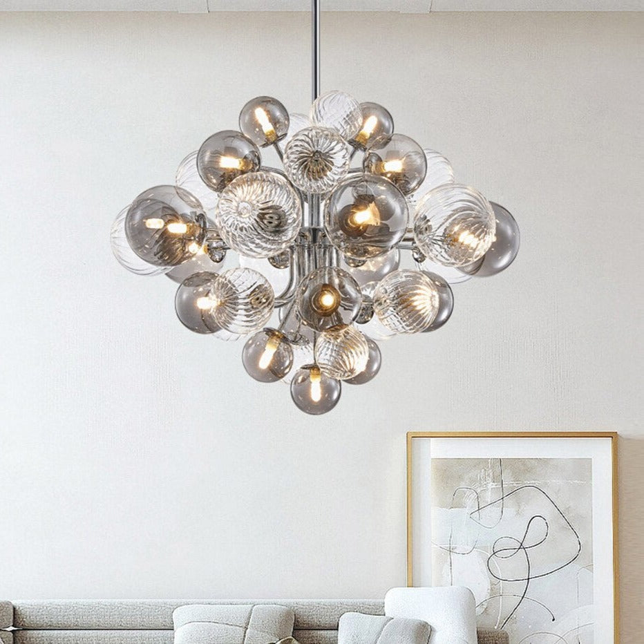 Valentina Modern Cluster Bubble Chandelier Glass Metal Living Room