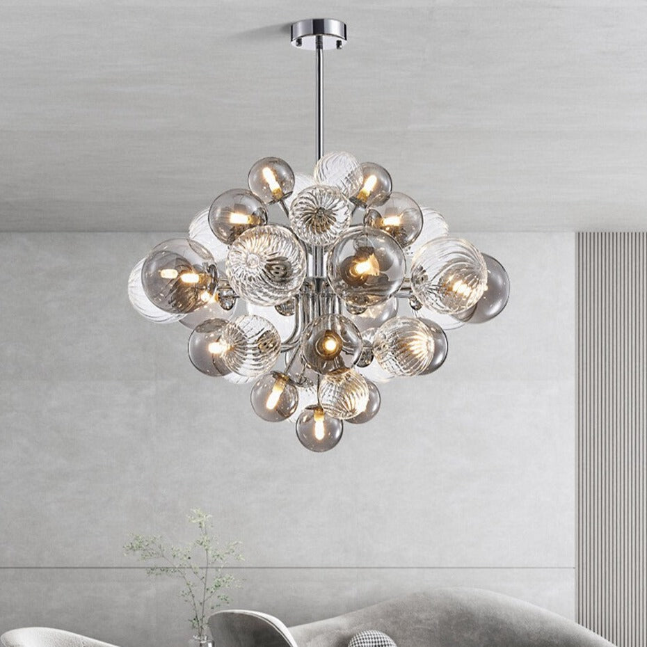 Valentina Modern Cluster Bubble Chandelier Glass Metal Living Room