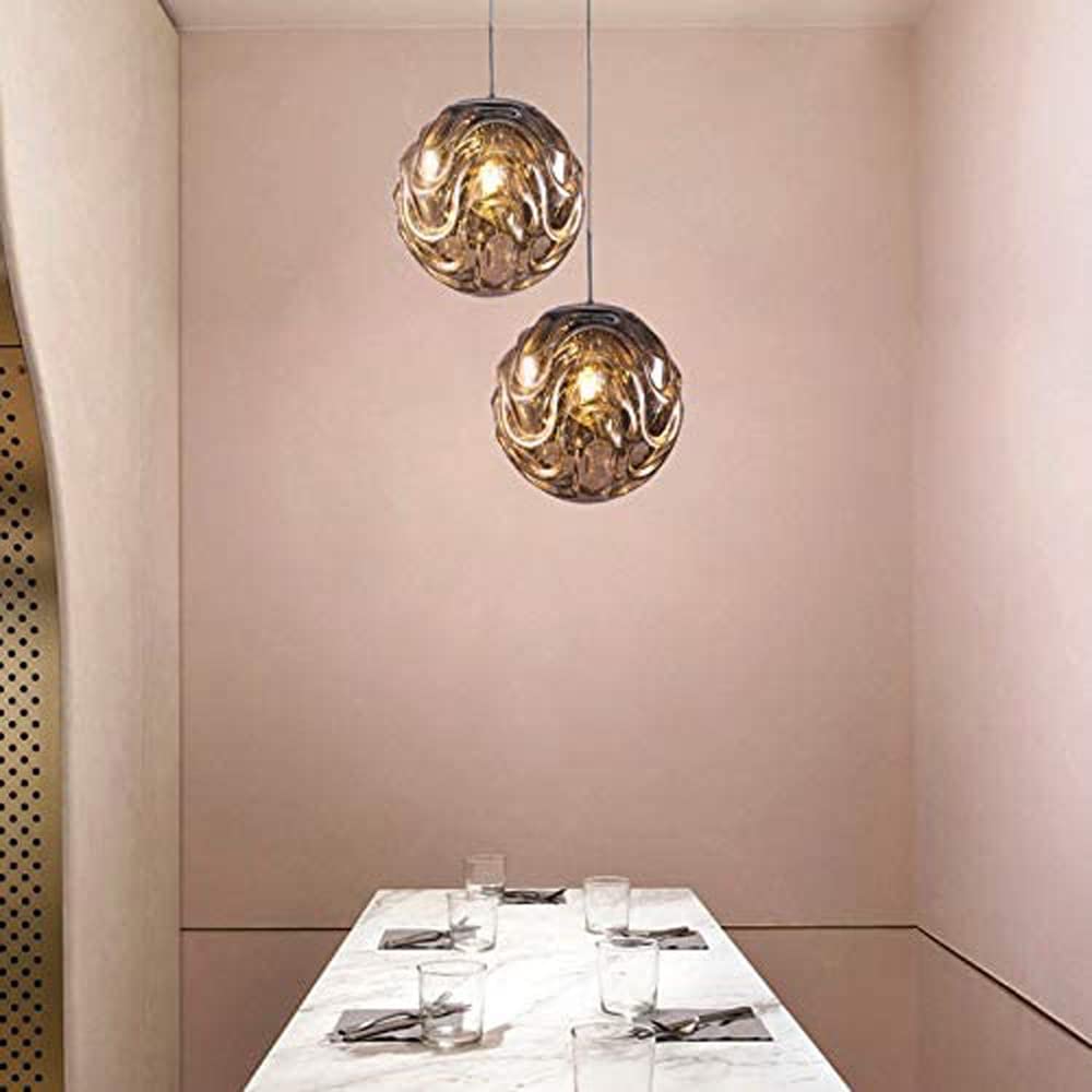 Hailie Modern Sphere Pendant Light Glass Gold/Black Dining Room