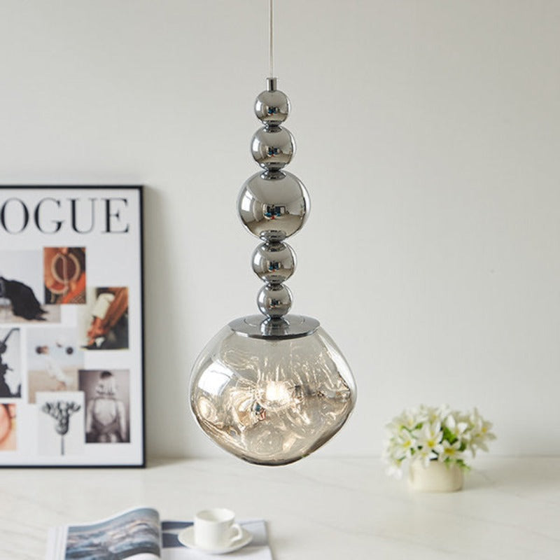 Hailie Retro LED Pendant Light Chrome Metal/Acrylic Bedroom