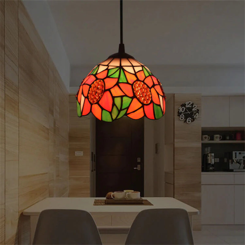 Eryn Retro LED Pendant Light Multicolor Metal Glass Living Room