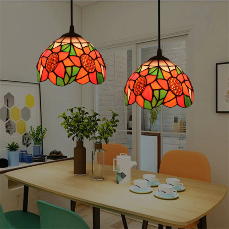 Eryn Retro LED Pendant Light Multicolor Metal Glass Living Room