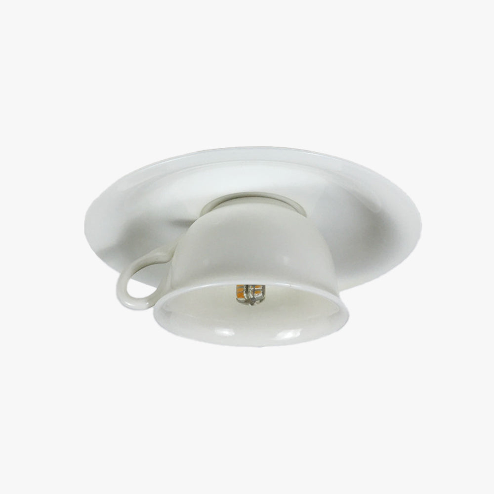 Cairns Pure Cup Ceramic Flush Mount Ceiling Light Living Room