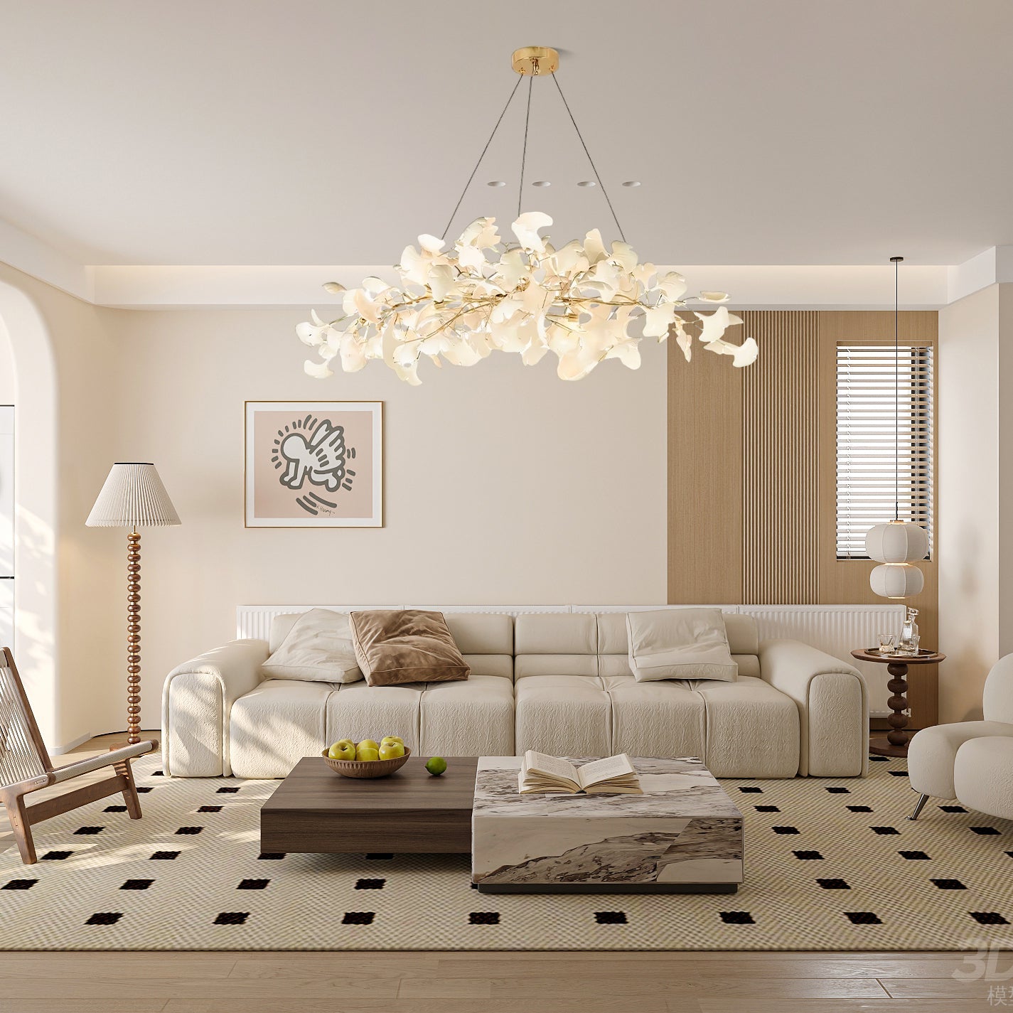 Olivia Modern Gold Metal/Acrylic Art Deco Chandelier Living Room