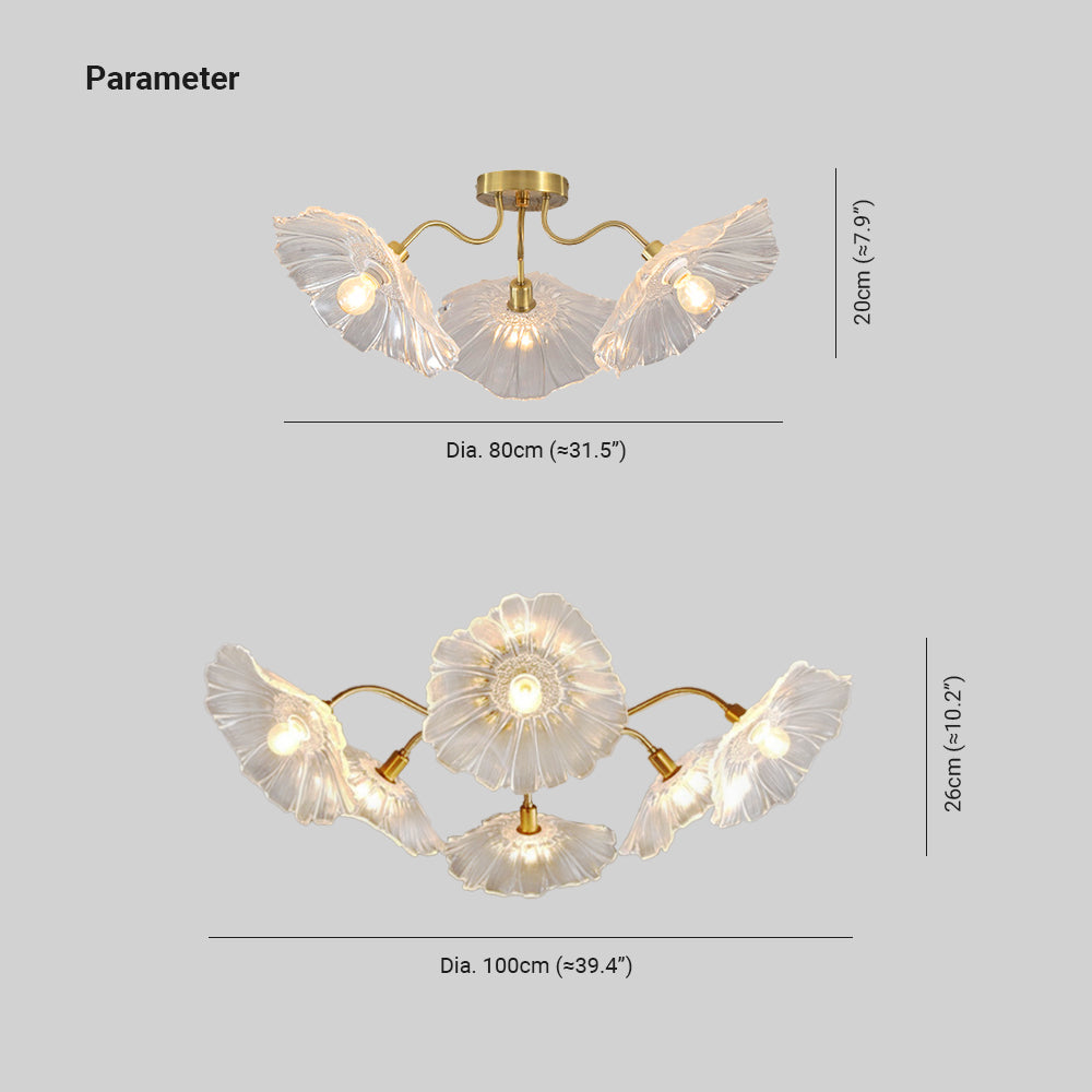 Hailie Modern Flower Ceiling Light Metal Glass Bedroom