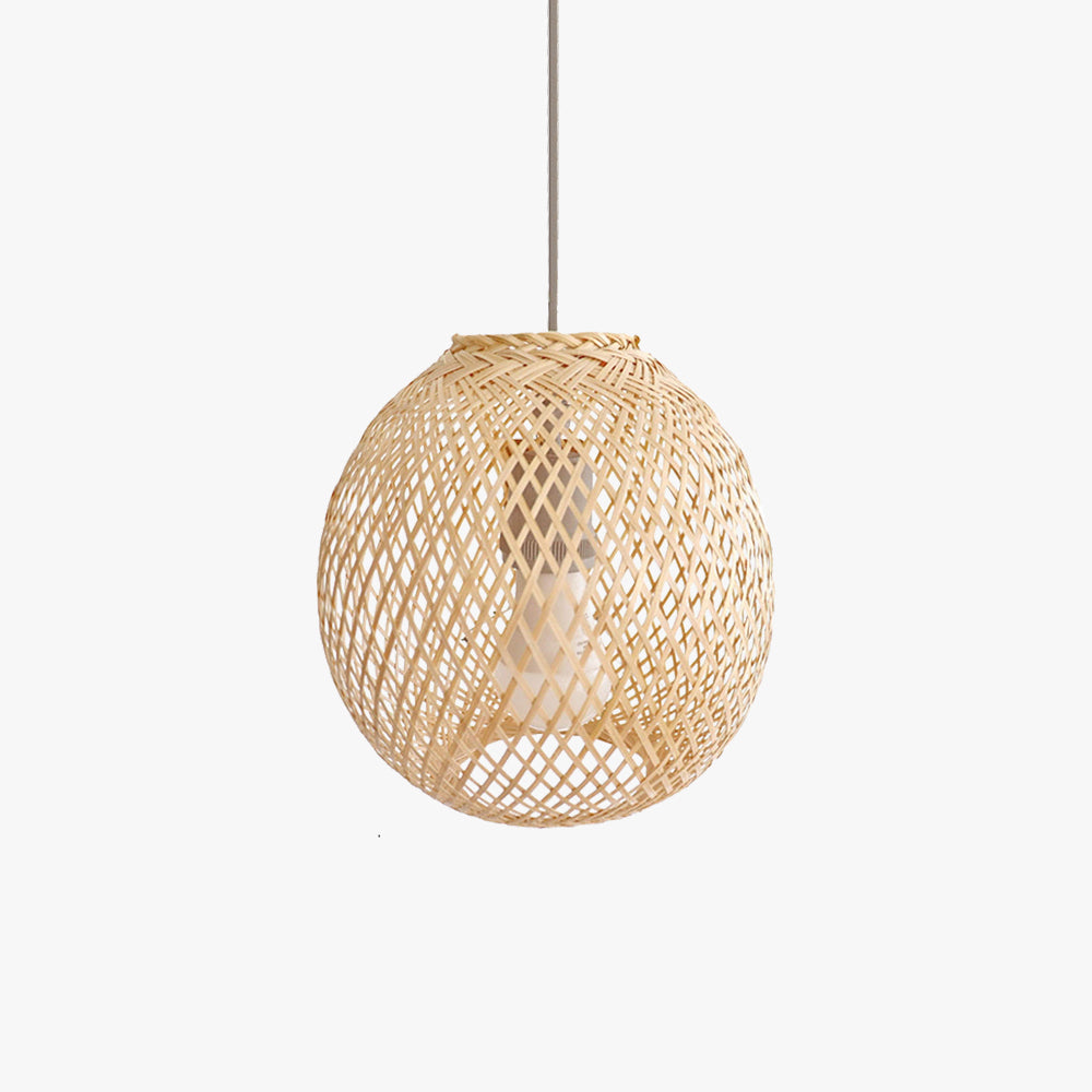 Muto Creative Round Pendant Light Bamboo Bedroom Living Room