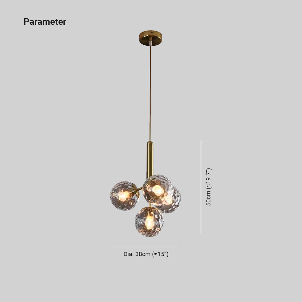 Valentina Modern Bubble Pendant Light Metal Glass Dining Room