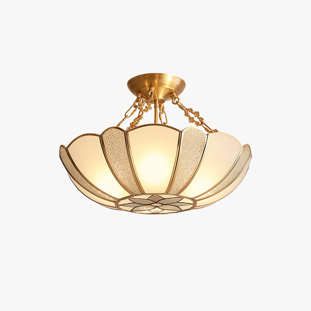 Alessio Retro Flower Flush Mount Ceiling Light Metal Glass Bedroom