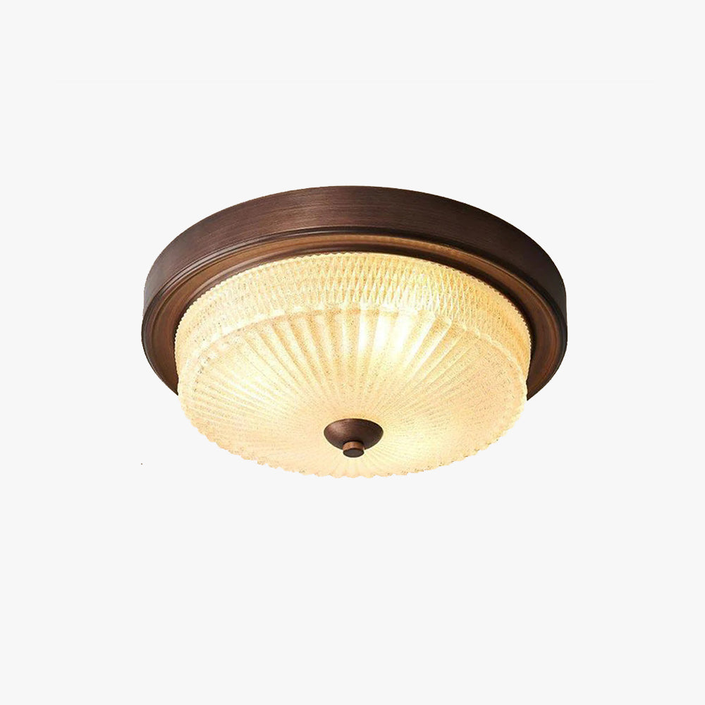 Alessio Vintage Round Flush Mount Ceiling Light Glass Bedroom