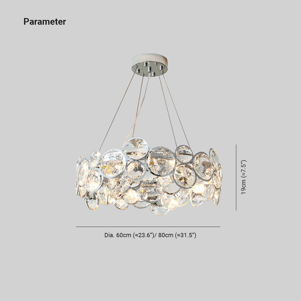 Marilyn Modern LED Round Chandelier Crystal Metal Living Room