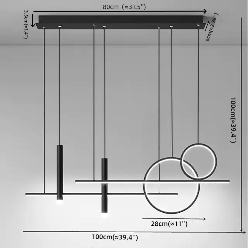 Madina Modern Pendant Light LED Double Circle