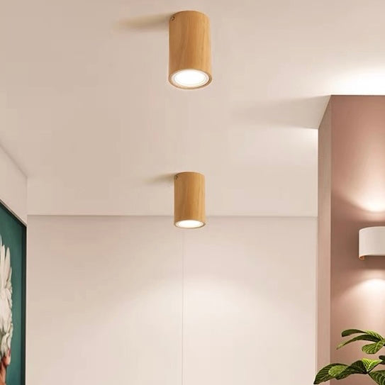 Ozawa Wood Ceiling Light Modern, Cylindrical, Corridor/Balcony