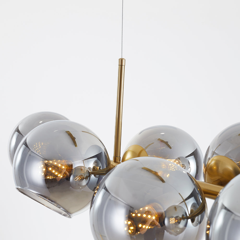 Valentina Modern Glass Globe Bubble Pendant Light Black/Gold Living Room