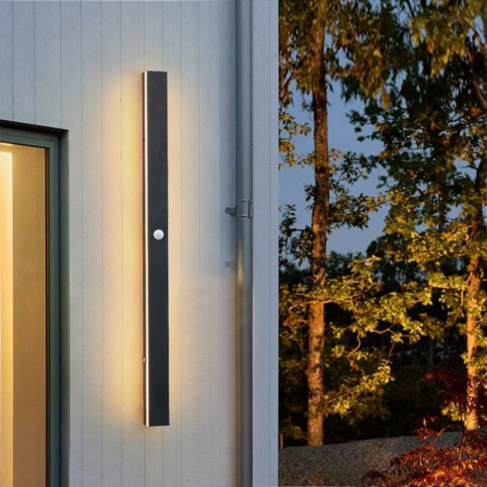 Edge Ripple Minimalist Linear LED Outdoor Wall Lamp Metal Garden Corridor Balcony