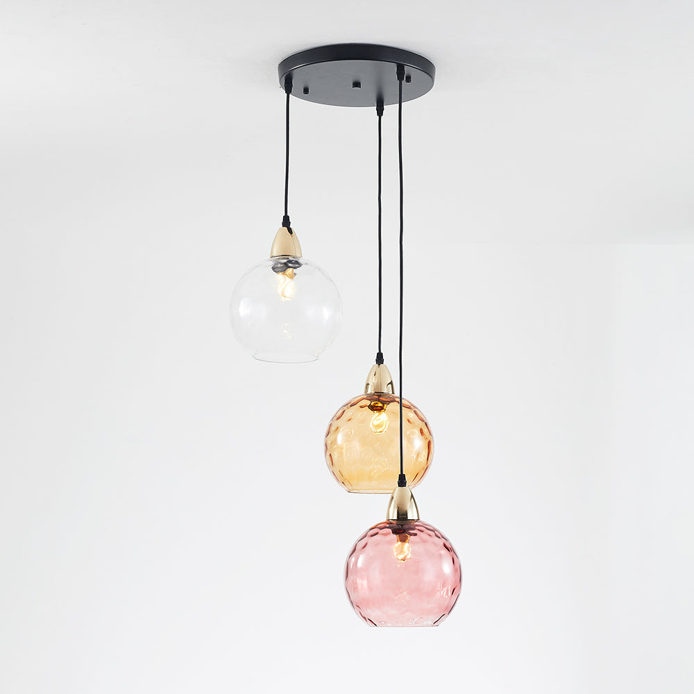 Modern Colorful Glass Ball Pendant Lights Water Ripple | Las Sola