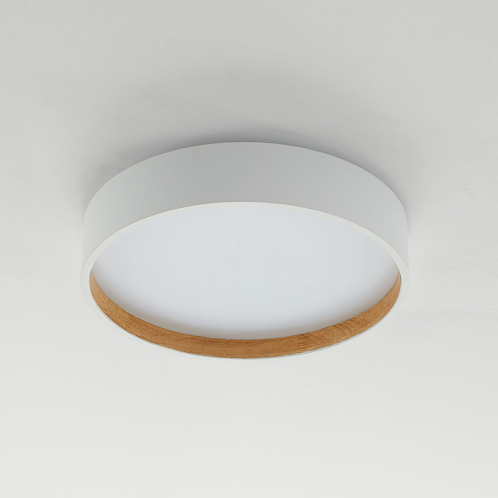 Quinn Modern Round Flush Mount Ceiling Light, White/Gray/Black