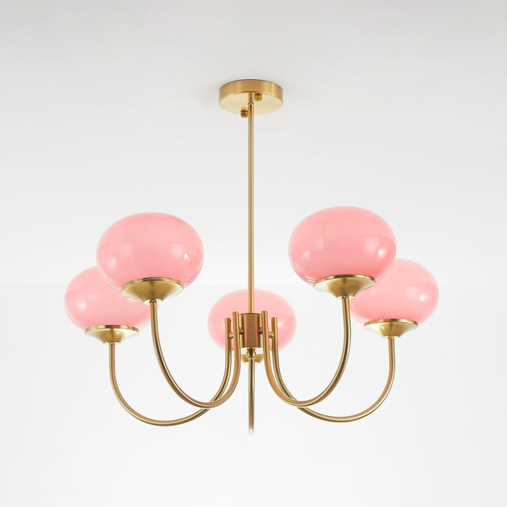 Pink on sale globe chandelier