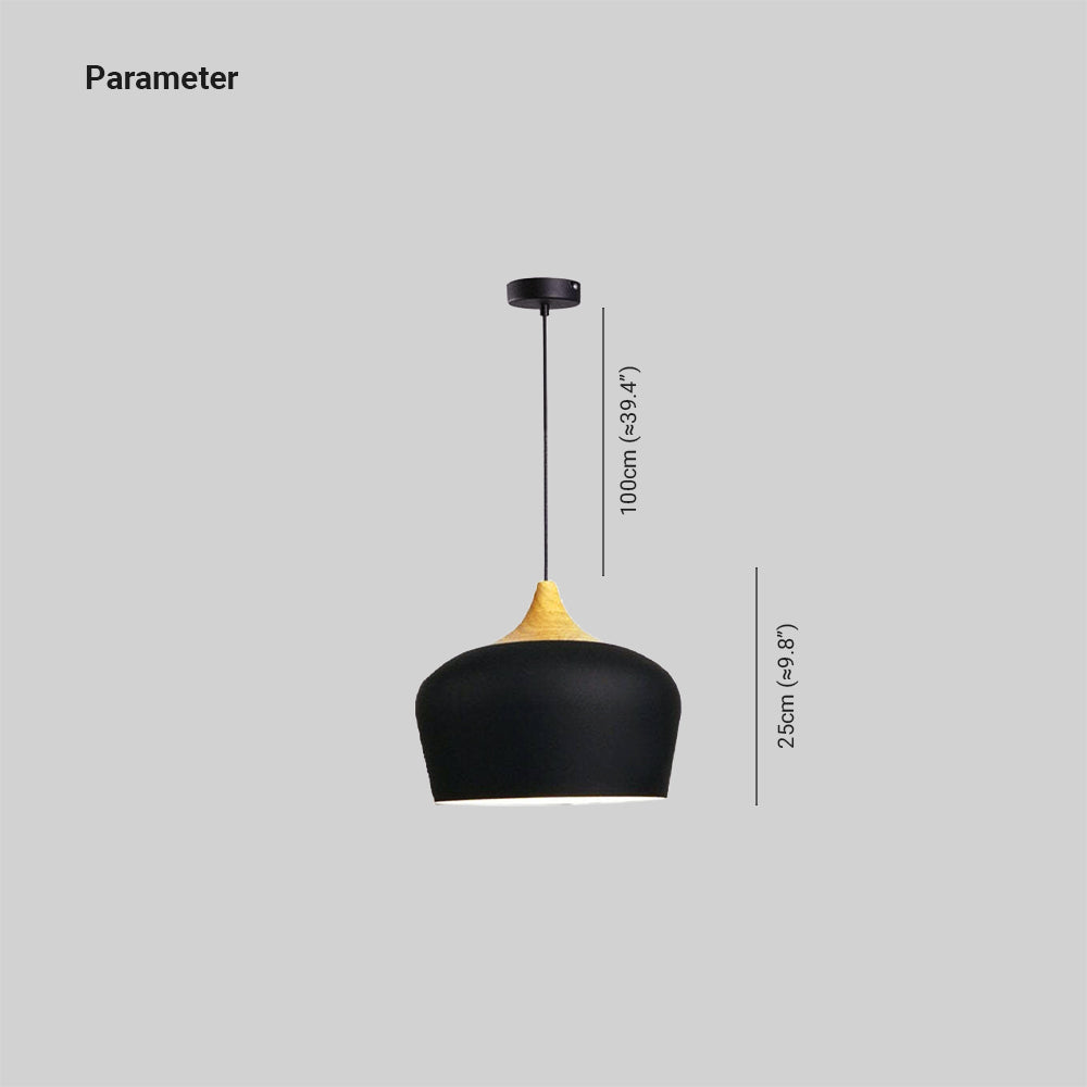 Nazifa Minimalist Metal Wood Pendant Light