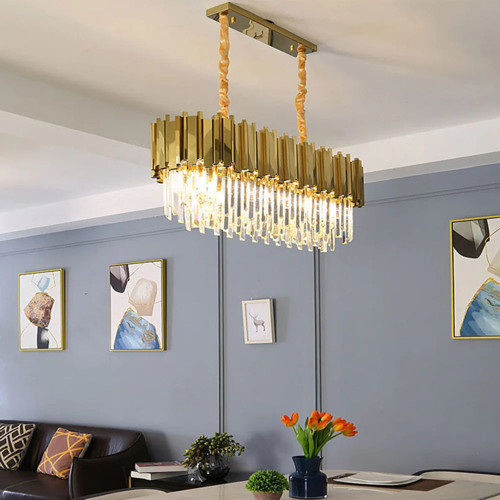 Marilyn Nordic Postmodern Luxury Gold Crystal Chandelier for Dining Room & Living Room