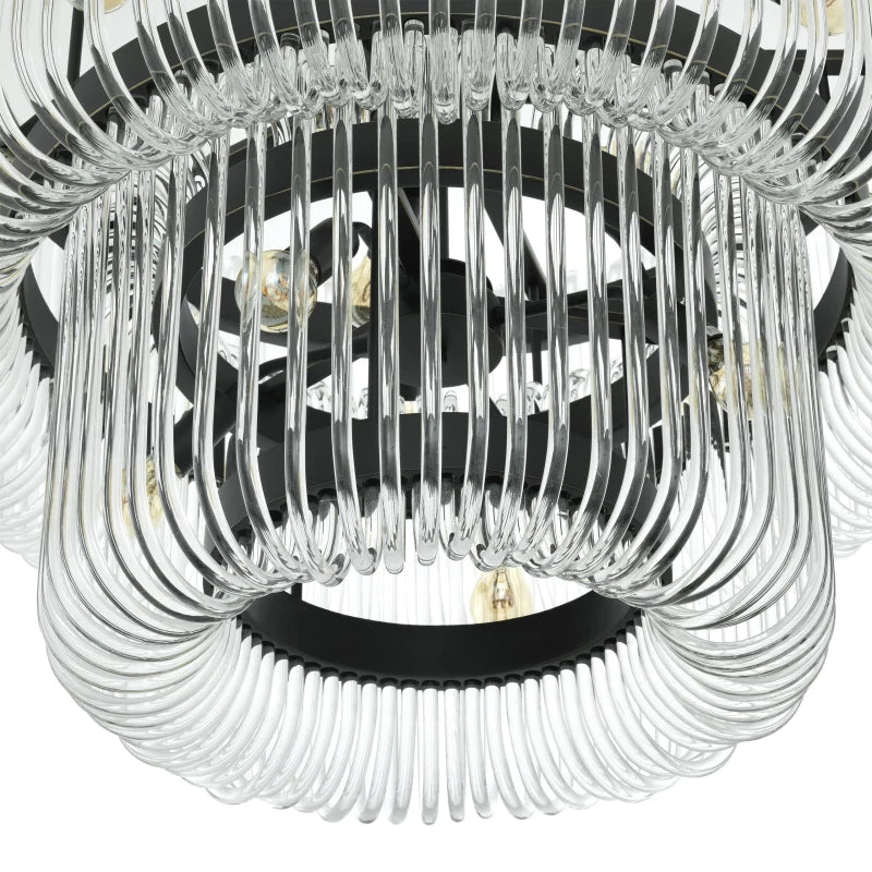 Marilyn Modern Luxury LED Chandelier Ceiling Light Black/Gold Glass Living Room