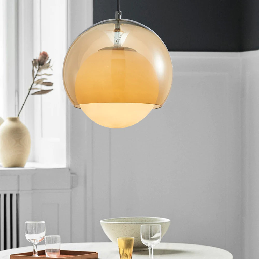 Valentina Minimalist LED Pendant Light Glass Living Room