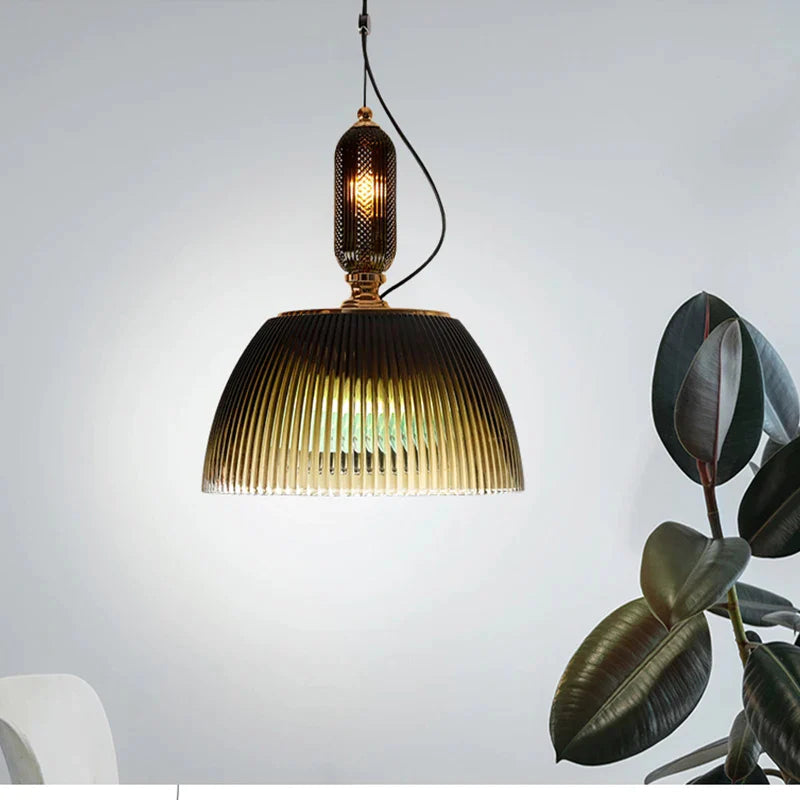 Alessio Retro Metal/Glass Pendant Light Living Room/Study/Bedroom