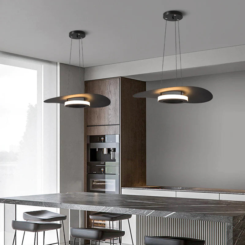 Carins Modern LED Pendant Light Black White Acrylic Living Room