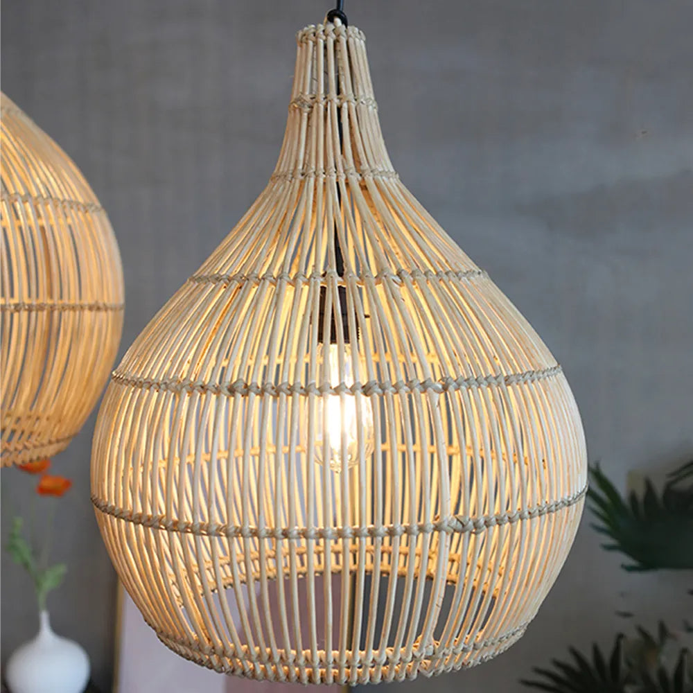 Muto Japanese Creative Pendant Light Rattan Dining Room Bedroom