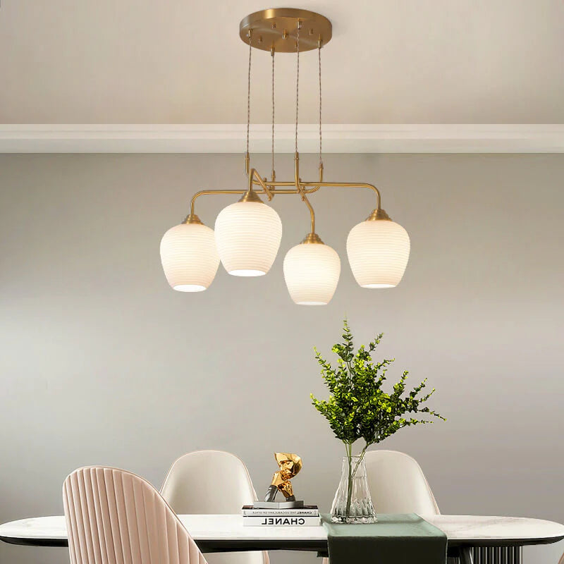 Valentina Morden LED Chandelier Golden Metal Living Room