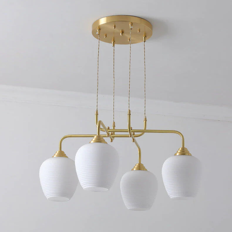 Valentina Morden LED Chandelier Golden Metal Living Room