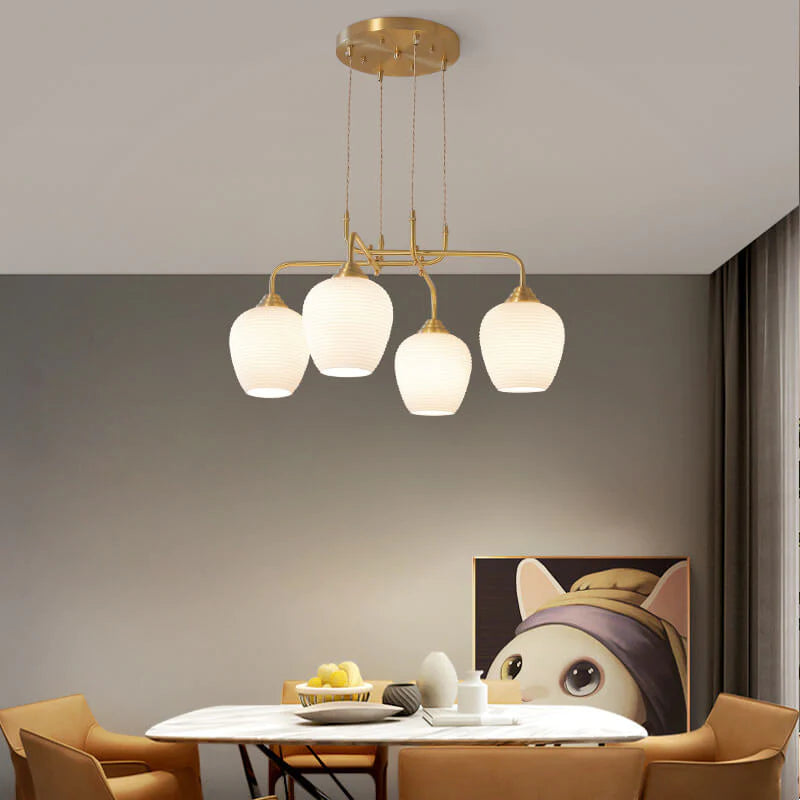 Valentina Morden LED Chandelier Golden Metal Living Room