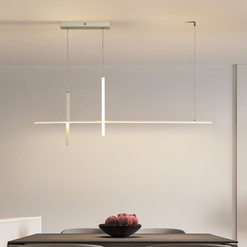 Edge Modern Pendant Light Metal/Acrylic Black/White Dining Room