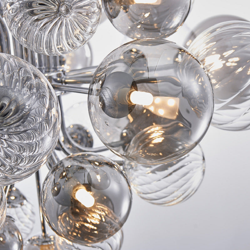 Valentina Modern Cluster Bubble Chandelier Glass Metal Living Room