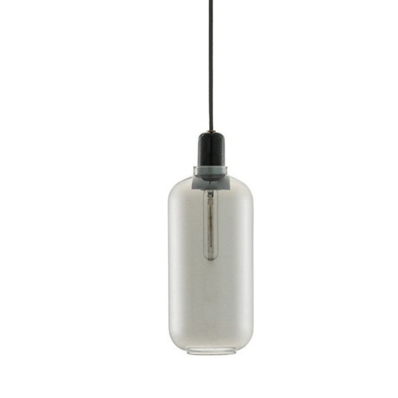Hailie Designer Cylinder Pendant Light, Marble & Glass, 4.3"/6.7"