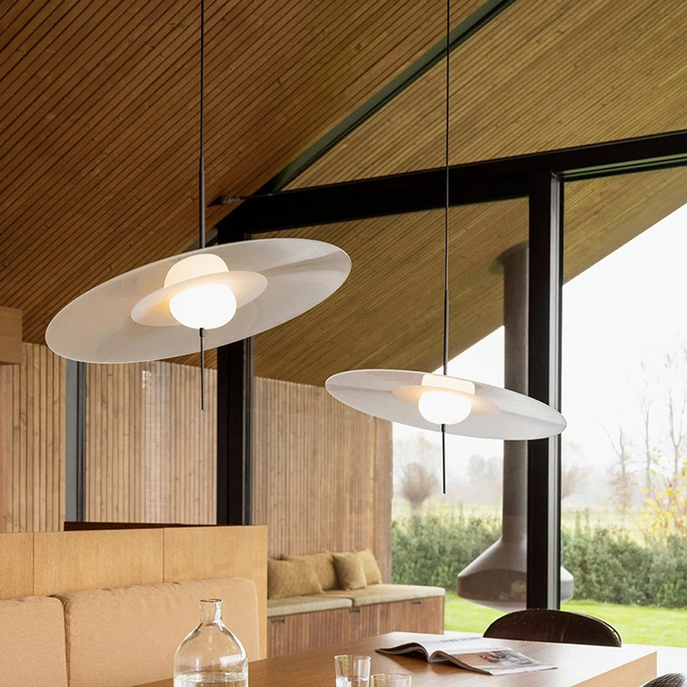 Cairns Modern Round Pendant Light Glass Metal Dining Room