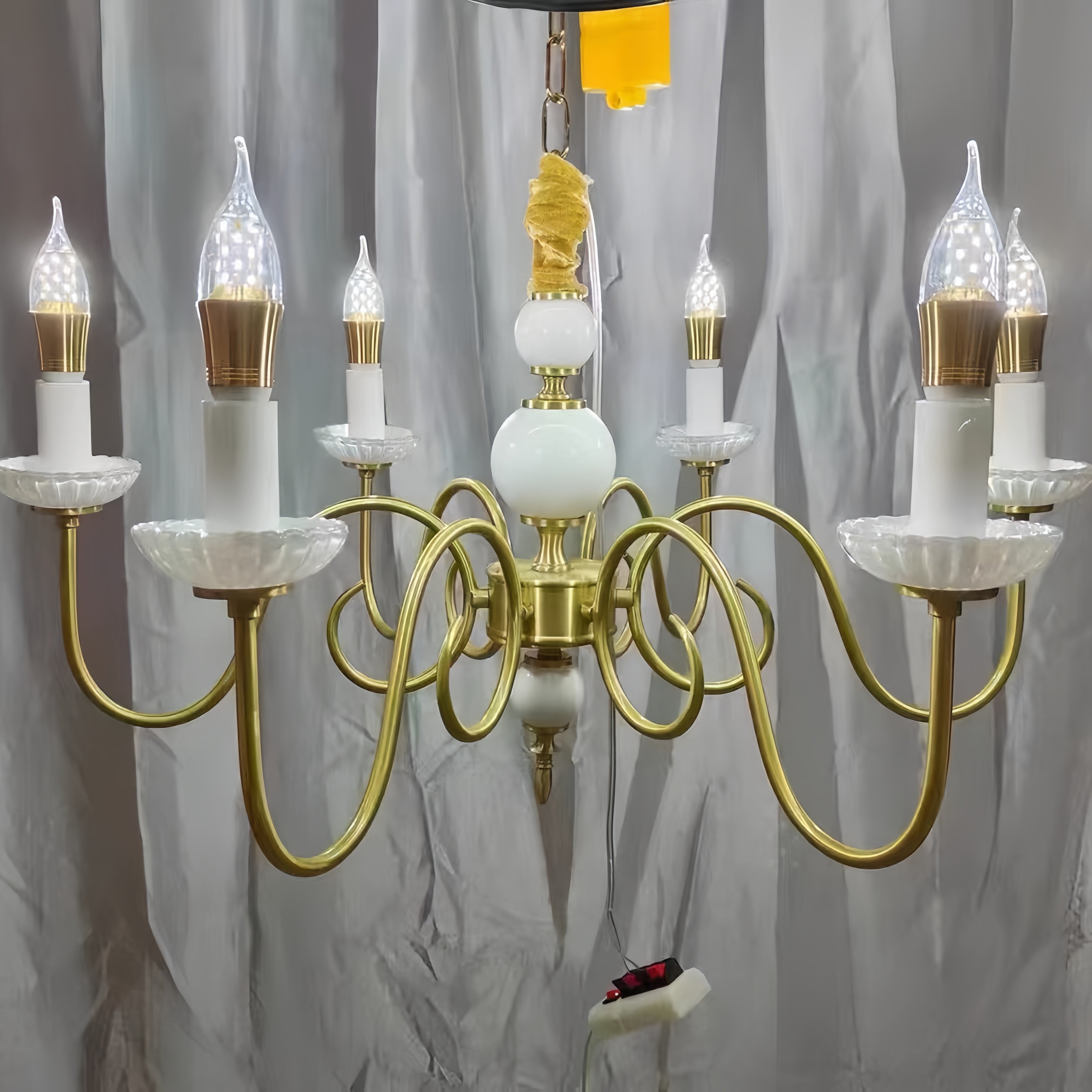 Silva Vintage LED Candle Chandelier Ceramic Bedroom