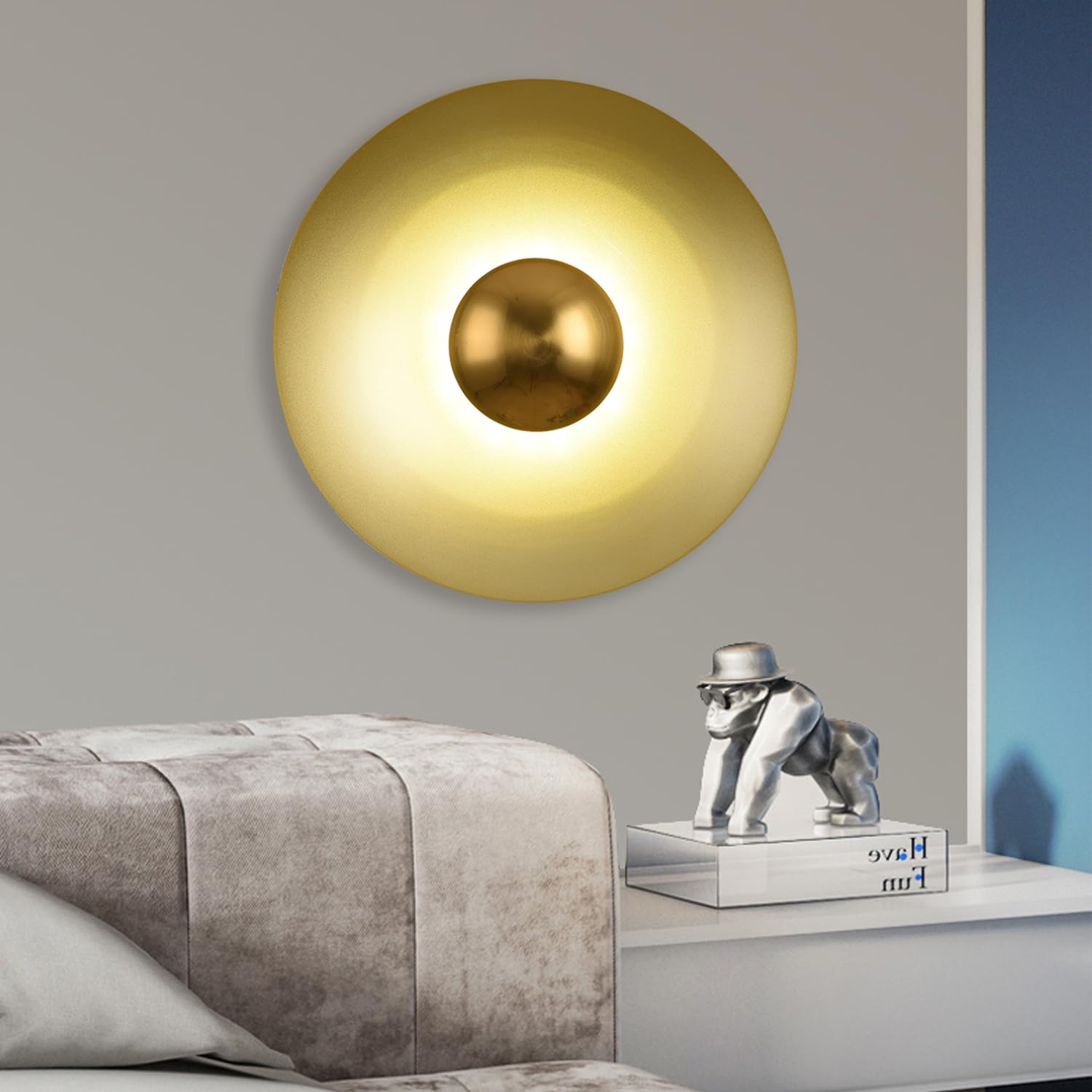 Morandi Minimalist Plate LED Indoor Wall Lamp Metal Hotel Bedroom