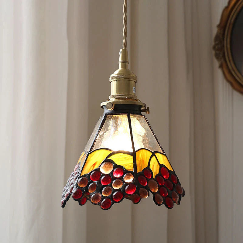 Eryn Vintage Pendant Light Colorful Glass Bedroom/Dining Room